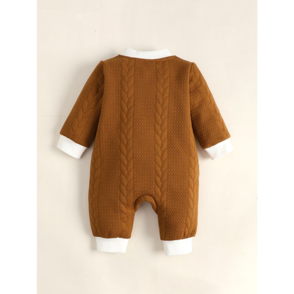 0-6 Months Newborn Baby Clothes Baby Boy Romper Bear Knitted Long Sleeves Bodysuit Infant Baby Boy Jumpsuit Outfit - Image 3
