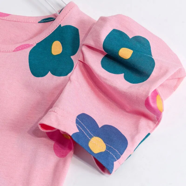 Summer Girls T-Shirts Flower Shirts For Kids Short-Sleeve Children Blouse Cotton Baby Outfits Toddler Outerwear Clothing - Image 4