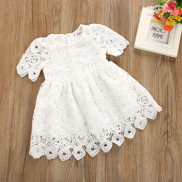 New 0-24M Baby Girls Dress Newborn White Lace Tutu Party Wedding Dress Toddler Princess Costumes For Infant Girls - Image 4