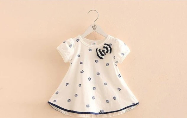 2-10 Years Girl Clothes Hot Summer Flower Print Bow Decoration Cool Design Short Sleeve O-Neck Chiffon T-Shirt Kids Girl - Image 7
