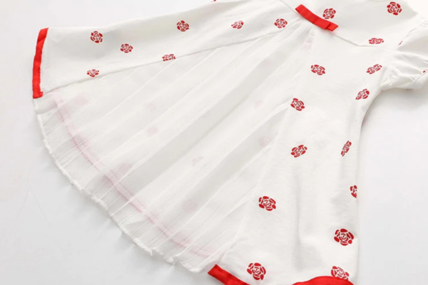 2-10 Years Girl Clothes Hot Summer Flower Print Bow Decoration Cool Design Short Sleeve O-Neck Chiffon T-Shirt Kids Girl - Image 9