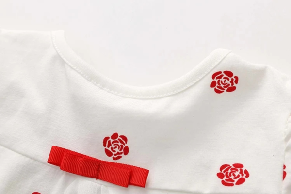 2-10 Years Girl Clothes Hot Summer Flower Print Bow Decoration Cool Design Short Sleeve O-Neck Chiffon T-Shirt Kids Girl - Image 10