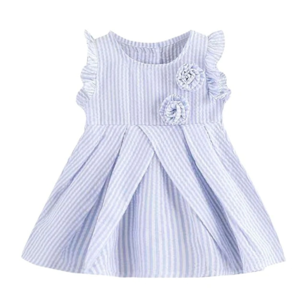Toddler Kids Baby Girls Dress Striped Newborn Dresses For Baby Girls Clothes Ruffled Flower Print Princess Dress Sundress SummerToddler Kids Baby Girls Dress Striped Newborn Dresses For Baby Girls Clothes Ruffled Flower Print Princess Dress Sundress Summer - Image 2