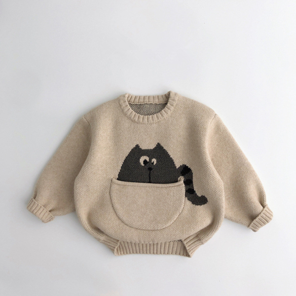 Kids' Sweater Pocket Autumn And Winter Men's And Women's Fashionable Cartoon - Image 3