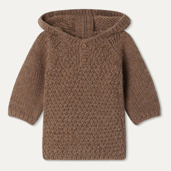 Baby Alpaca Taupe Cable Knit Sweater
