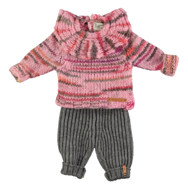 KNITTED BABY SWEATER W/ COLLAR IMULTICOLOR PINK - Image 3