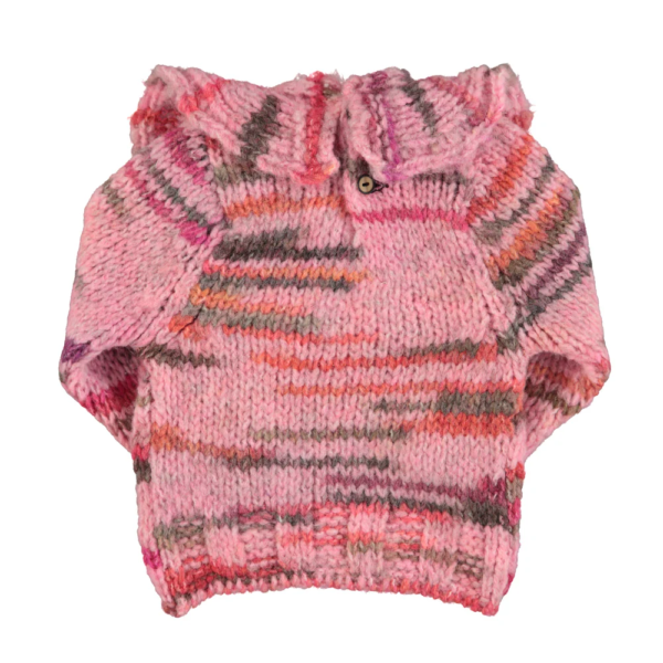 KNITTED BABY SWEATER W/ COLLAR IMULTICOLOR PINK - Image 4
