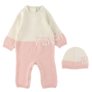 Fendi Jumpsuit/Beanie - Wool - White/Pink